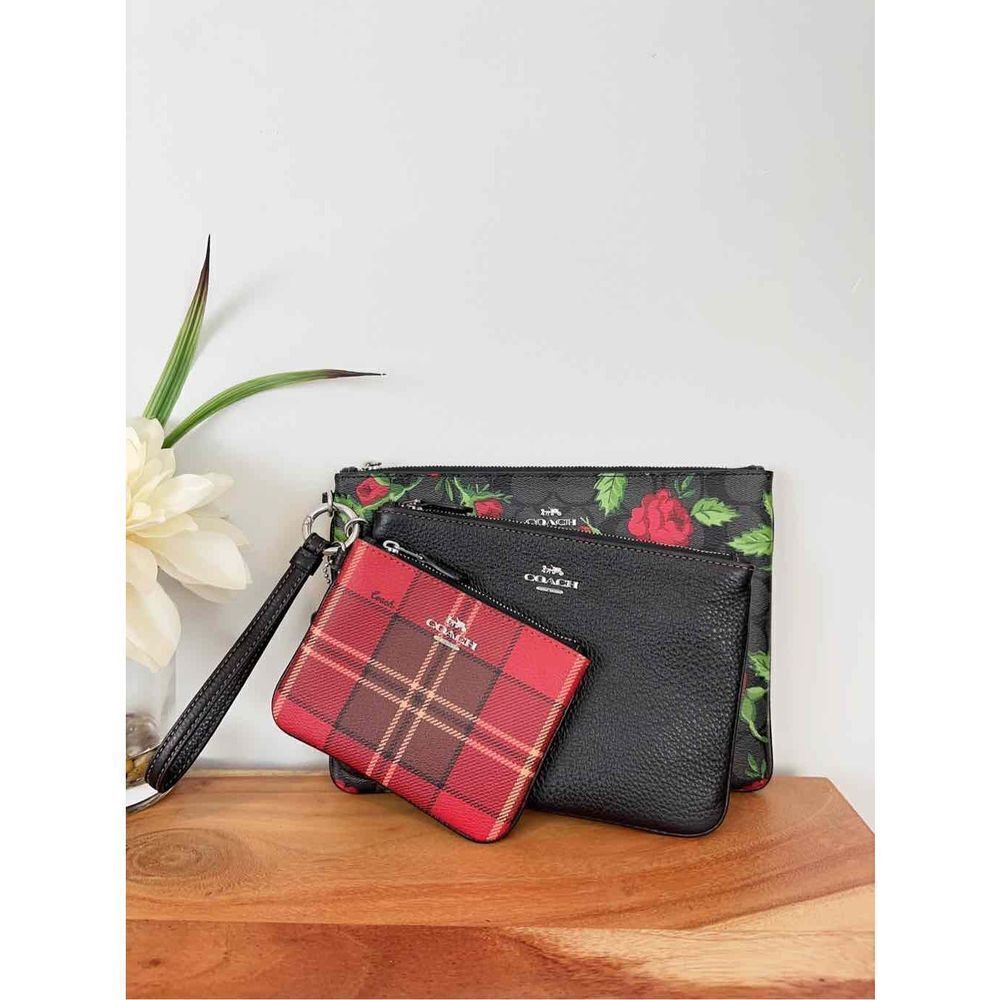NWT‎ Coach Mix Print Pouch Trio  bags